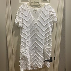 Anthropologie textured white dress size XS
